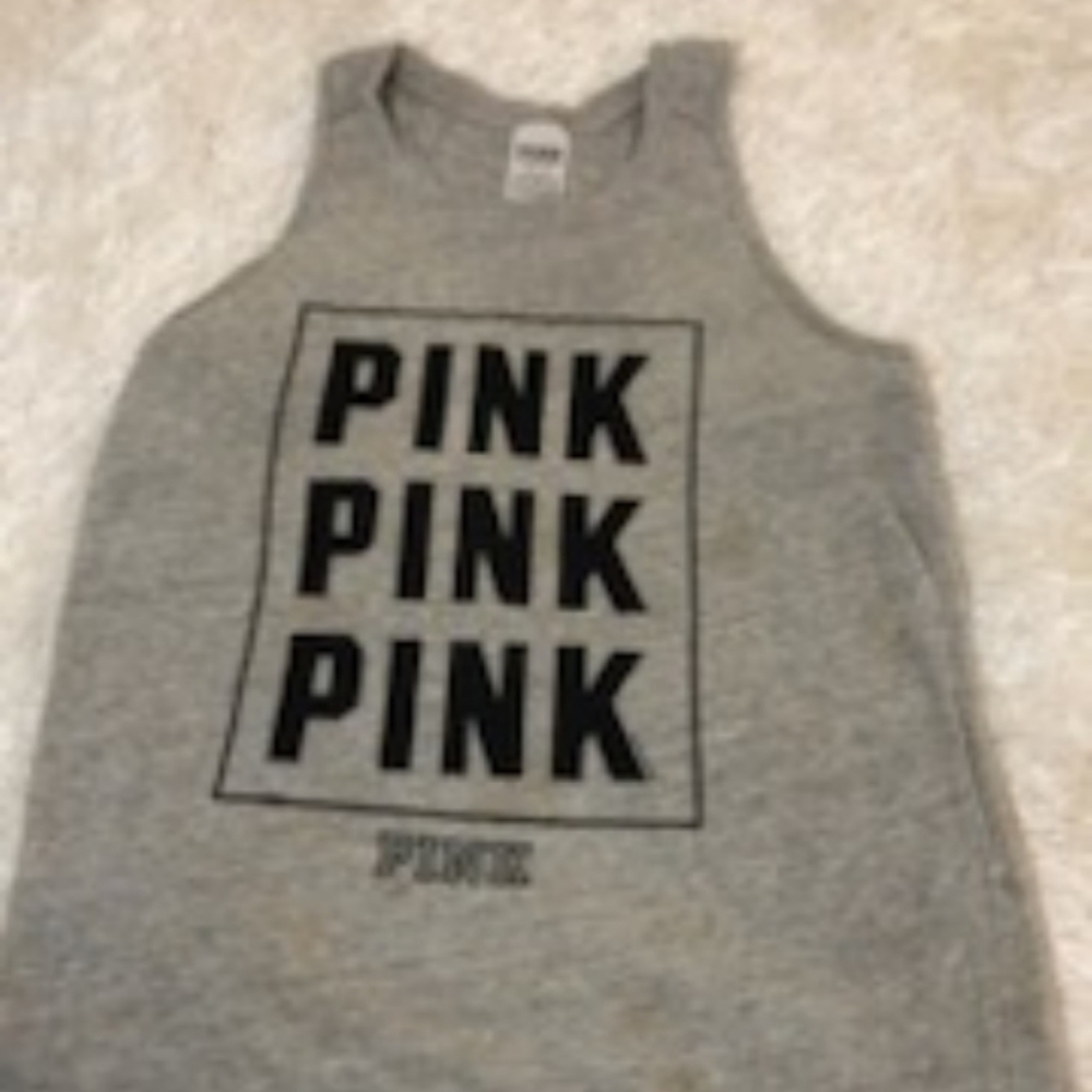 Pink Victoria secret logo tank top